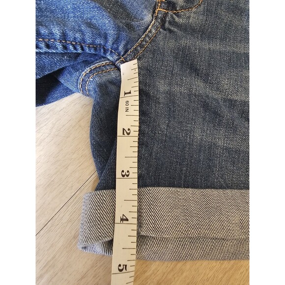 Aeropostale Denim Jean Short Shorts Size 7/8 Distressed Cuffed Denim - Picture 6 of 7